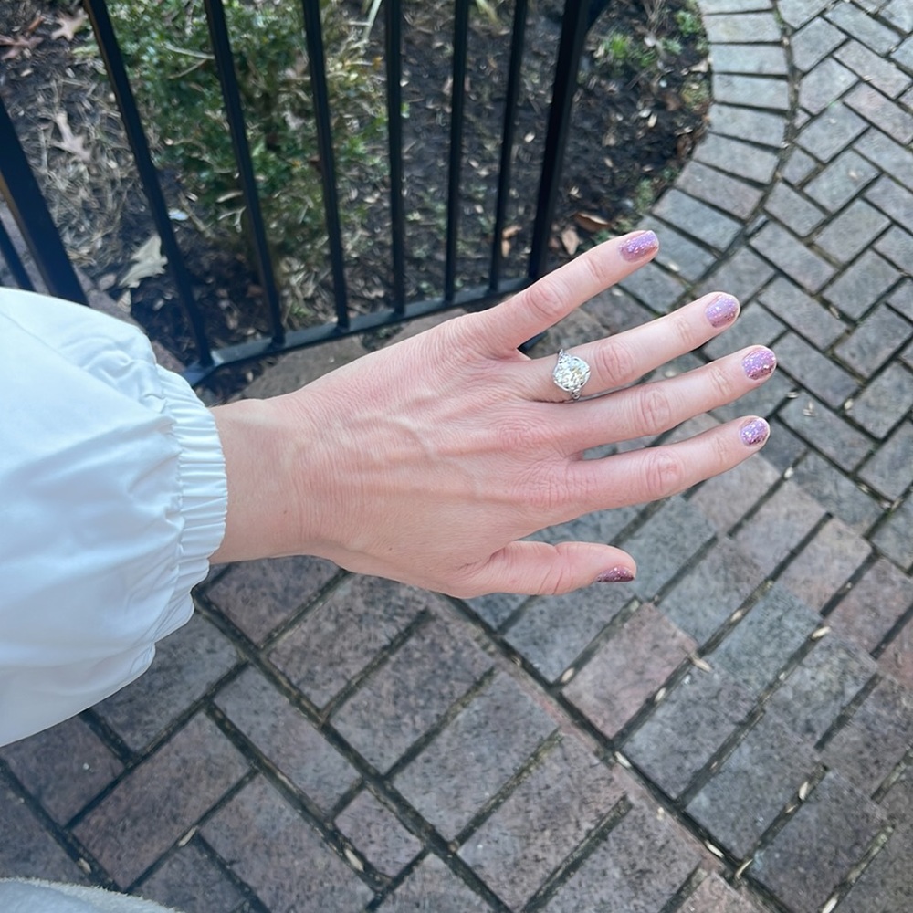 Antique 1920’s Moissanite engagement ring (Incredible). - Picture 12 of 14